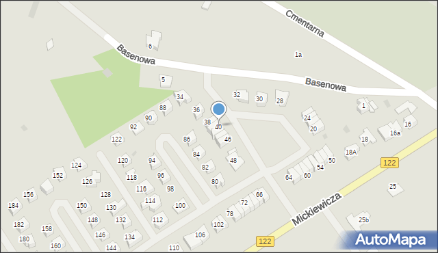 Pyrzyce, Mickiewicza Adama, 40, mapa Pyrzyce