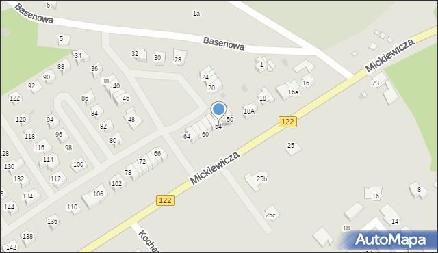 Pyrzyce, Mickiewicza Adama, 54, mapa Pyrzyce