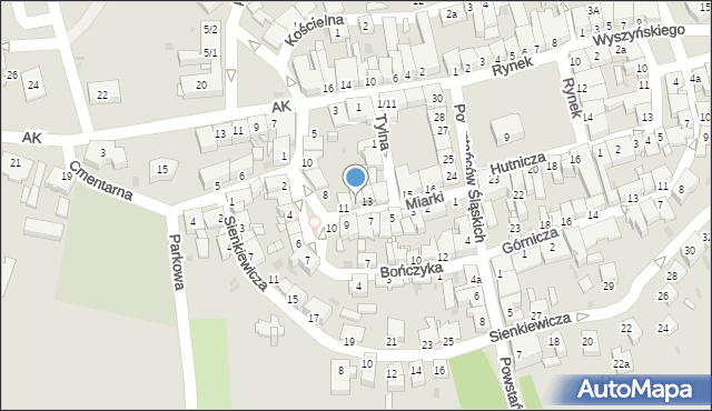 Pyskowice, Miarki Karola, 12, mapa Pyskowice