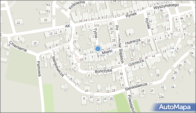 Pyskowice, Miarki Karola, 5, mapa Pyskowice