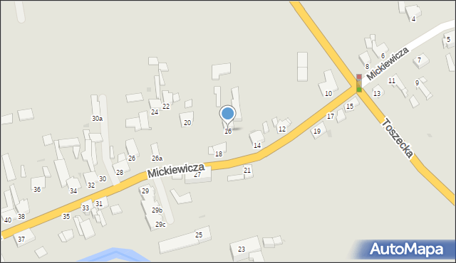 Pyskowice, Mickiewicza Adama, 16, mapa Pyskowice