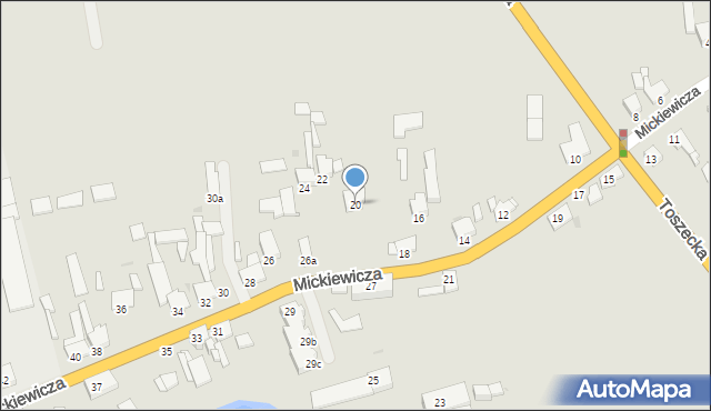 Pyskowice, Mickiewicza Adama, 20, mapa Pyskowice