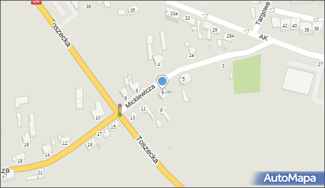 Pyskowice, Mickiewicza Adama, 7, mapa Pyskowice