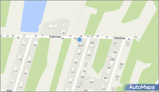 Pysznica, Miła, 31G, mapa Pysznica