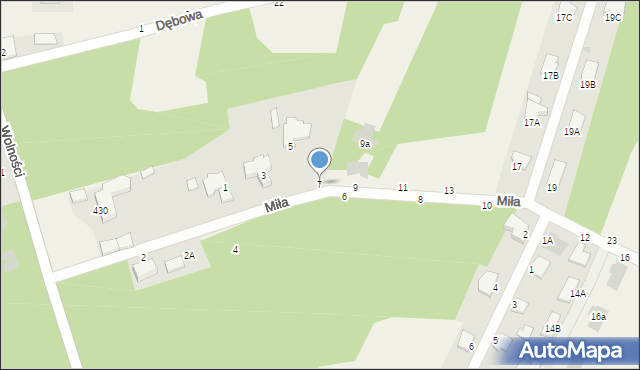 Pysznica, Miła, 7, mapa Pysznica