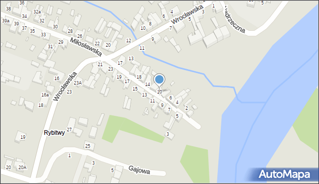 Pyzdry, Miłosławska, 10, mapa Pyzdry