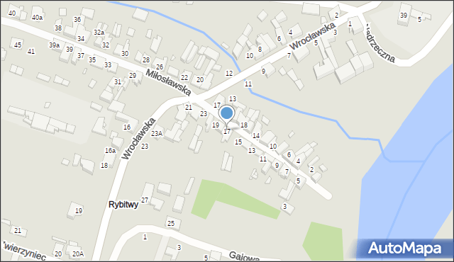 Pyzdry, Miłosławska, 17, mapa Pyzdry