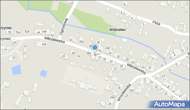 Pyzdry, Miłosławska, 39, mapa Pyzdry