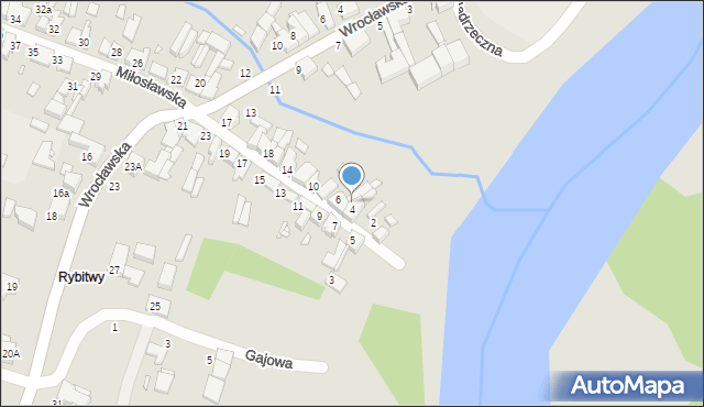 Pyzdry, Miłosławska, 6a, mapa Pyzdry