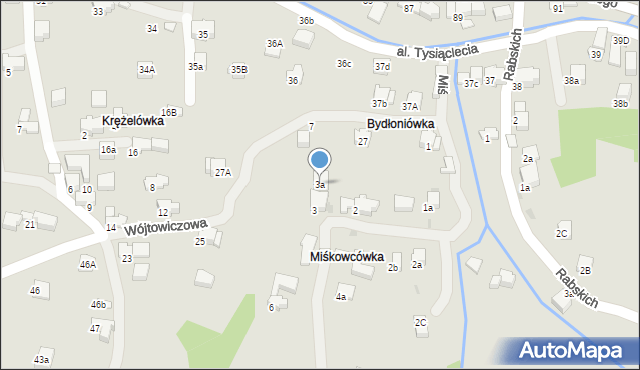 Rabka-Zdrój, Miśkowcówka, 3a, mapa Rabka-Zdrój