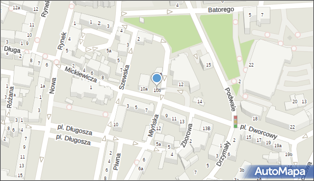 Racibórz, Mickiewicza Adama, 10b, mapa Racibórz