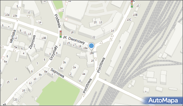 Racibórz, Mickiewicza Adama, 19b, mapa Racibórz