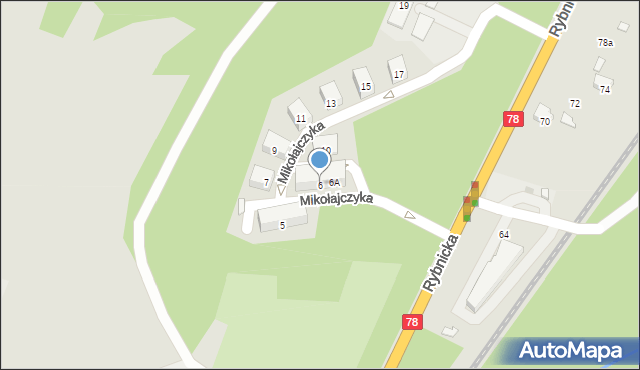 Radlin, Mikołajczyka Stanisława, 6, mapa Radlin