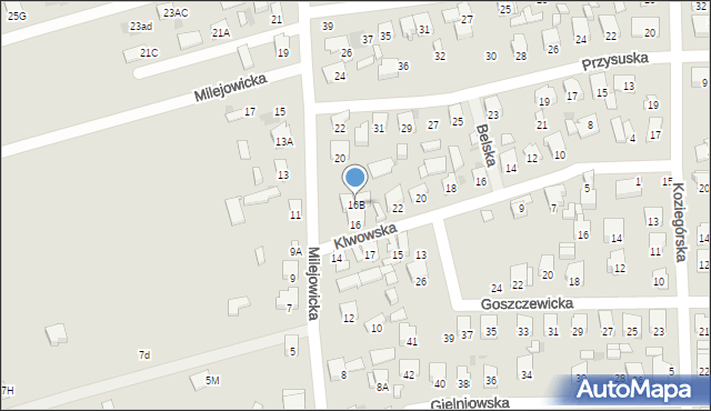 Radom, Milejowicka, 16B, mapa Radomia