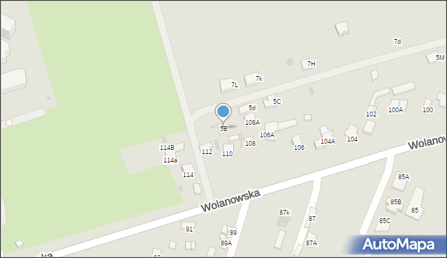 Radom, Milejowicka, 5B, mapa Radomia