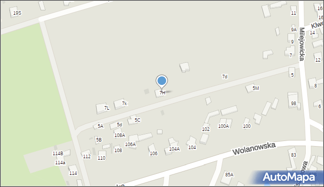 Radom, Milejowicka, 7H, mapa Radomia