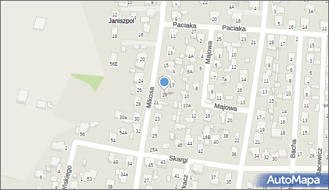 Radom, Mikosa Władysława, 19, mapa Radomia