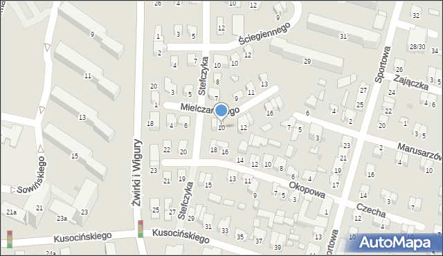 Radom, Mielczarskiego Romualda, 10, mapa Radomia