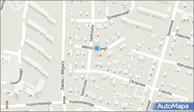 Radom, Mielczarskiego Romualda, 8, mapa Radomia