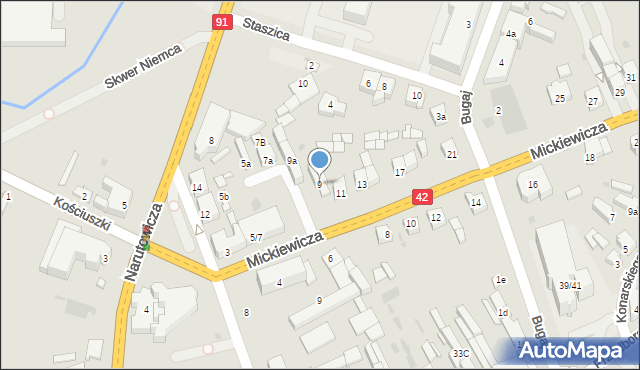 Radomsko, Mickiewicza Adama, 9, mapa Radomsko