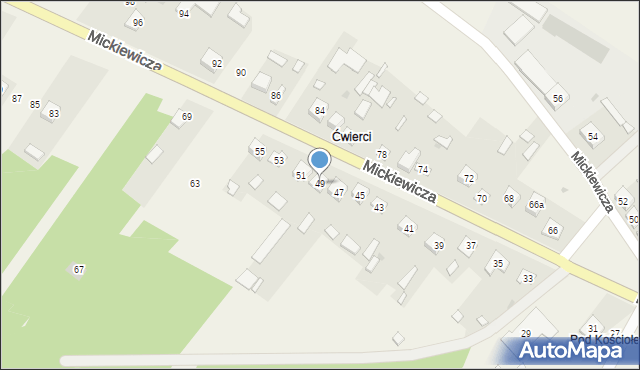 Radomyśl nad Sanem, Mickiewicza Adama, 49, mapa Radomyśl nad Sanem