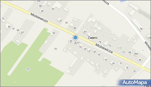 Radomyśl nad Sanem, Mickiewicza Adama, 53, mapa Radomyśl nad Sanem