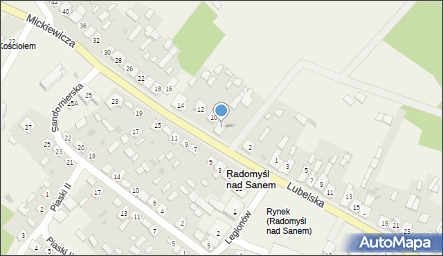 Radomyśl nad Sanem, Mickiewicza Adama, 8, mapa Radomyśl nad Sanem