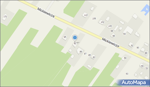 Radomyśl nad Sanem, Mickiewicza Adama, 91, mapa Radomyśl nad Sanem