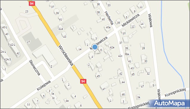 Radwanice, Mickiewicza Adama, 4a, mapa Radwanice