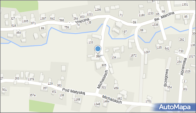 Radziechowy, Michalskich, 384, mapa Radziechowy