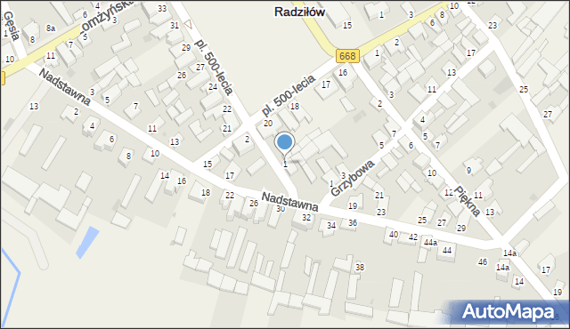 Radziłów, Mickiewicza Adama, 1, mapa Radziłów