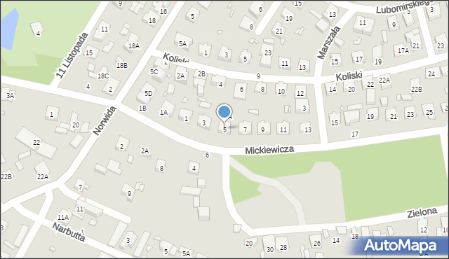 Radzymin, Mickiewicza Adama, 5, mapa Radzymin
