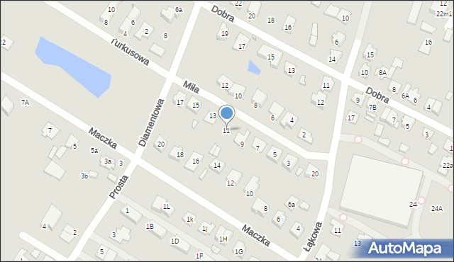 Radzymin, Miła, 11, mapa Radzymin