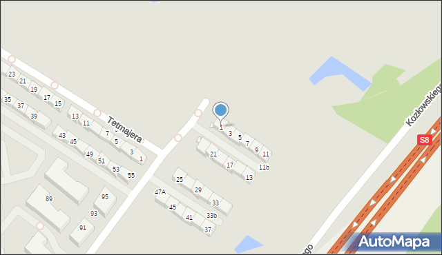 Radzymin, Mistrza i Małgorzaty, 1, mapa Radzymin