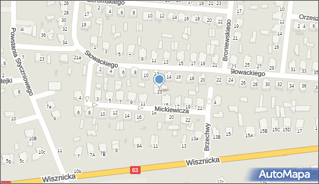 Radzyń Podlaski, Mickiewicza Adama, 13, mapa Radzyń Podlaski