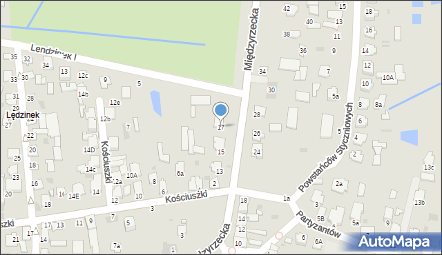 Radzyń Podlaski, Międzyrzecka, 17, mapa Radzyń Podlaski