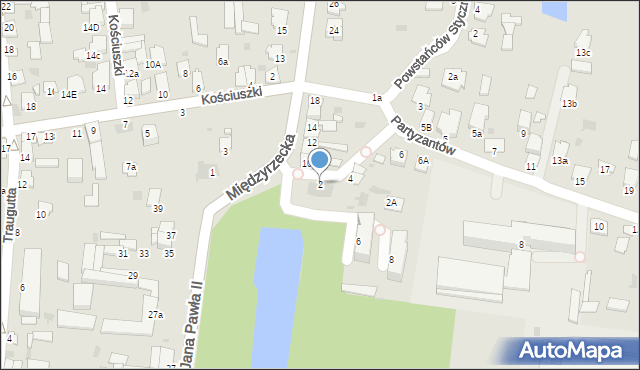 Radzyń Podlaski, Międzyrzecka, 2, mapa Radzyń Podlaski