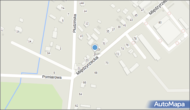 Radzyń Podlaski, Międzyrzecka, 27, mapa Radzyń Podlaski