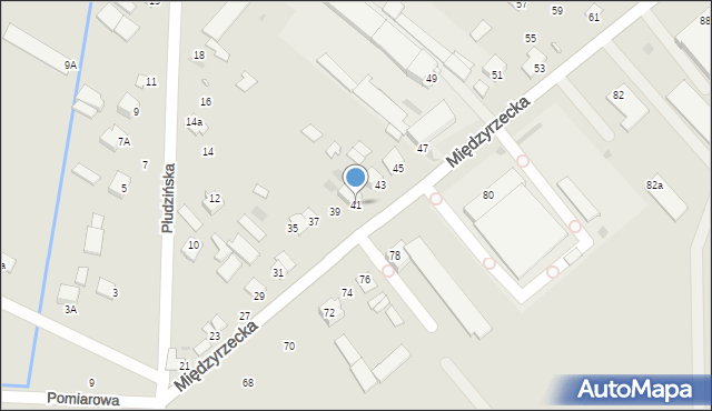 Radzyń Podlaski, Międzyrzecka, 41, mapa Radzyń Podlaski