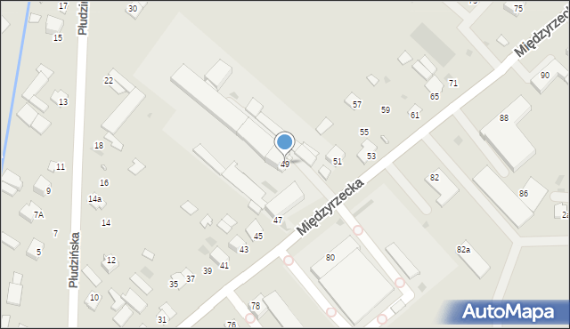 Radzyń Podlaski, Międzyrzecka, 49, mapa Radzyń Podlaski