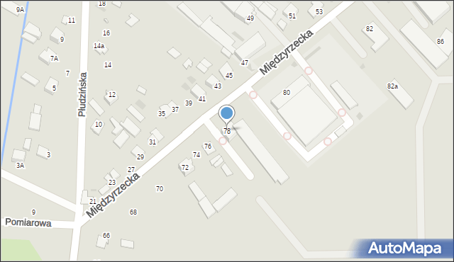 Radzyń Podlaski, Międzyrzecka, 78, mapa Radzyń Podlaski
