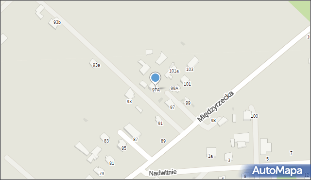 Radzyń Podlaski, Międzyrzecka, 97A, mapa Radzyń Podlaski