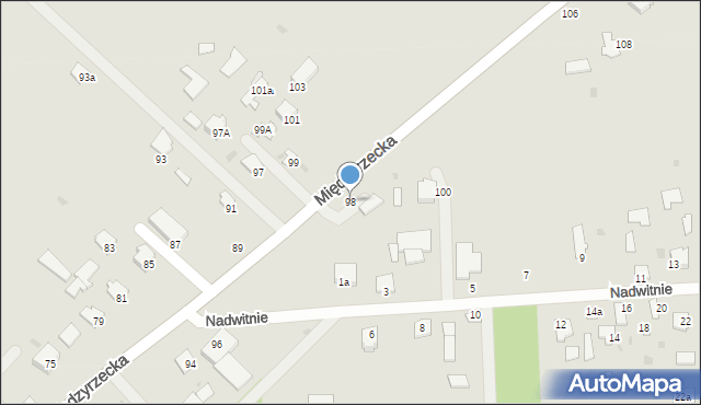 Radzyń Podlaski, Międzyrzecka, 98, mapa Radzyń Podlaski