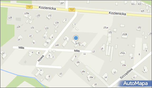 Rajec Poduchowny, Miła, 3, mapa Rajec Poduchowny