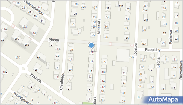 Raszyn, Mieszka I, 21, mapa Raszyn