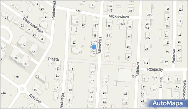 Raszyn, Mieszka I, 25, mapa Raszyn