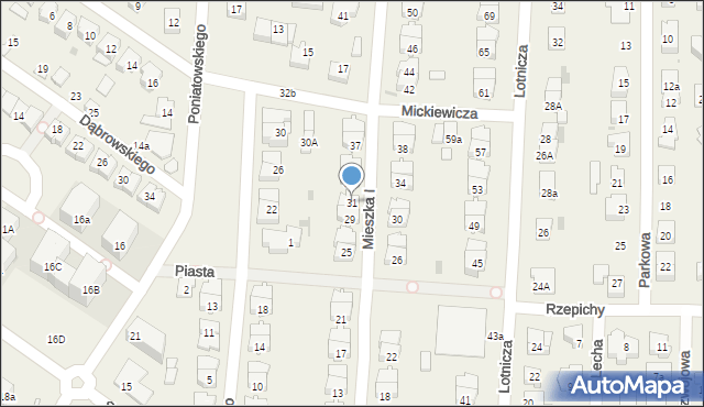 Raszyn, Mieszka I, 31, mapa Raszyn