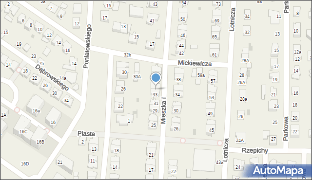 Raszyn, Mieszka I, 35, mapa Raszyn