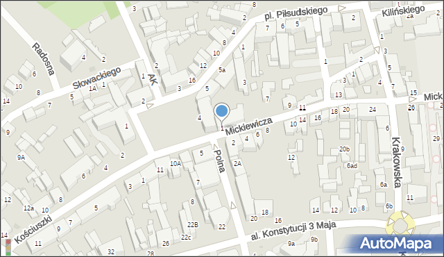 Rawa Mazowiecka, Mickiewicza Adama, 1, mapa Rawa Mazowiecka