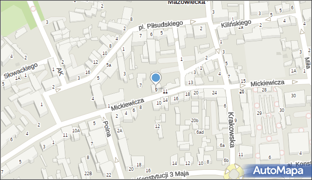 Rawa Mazowiecka, Mickiewicza Adama, 9, mapa Rawa Mazowiecka